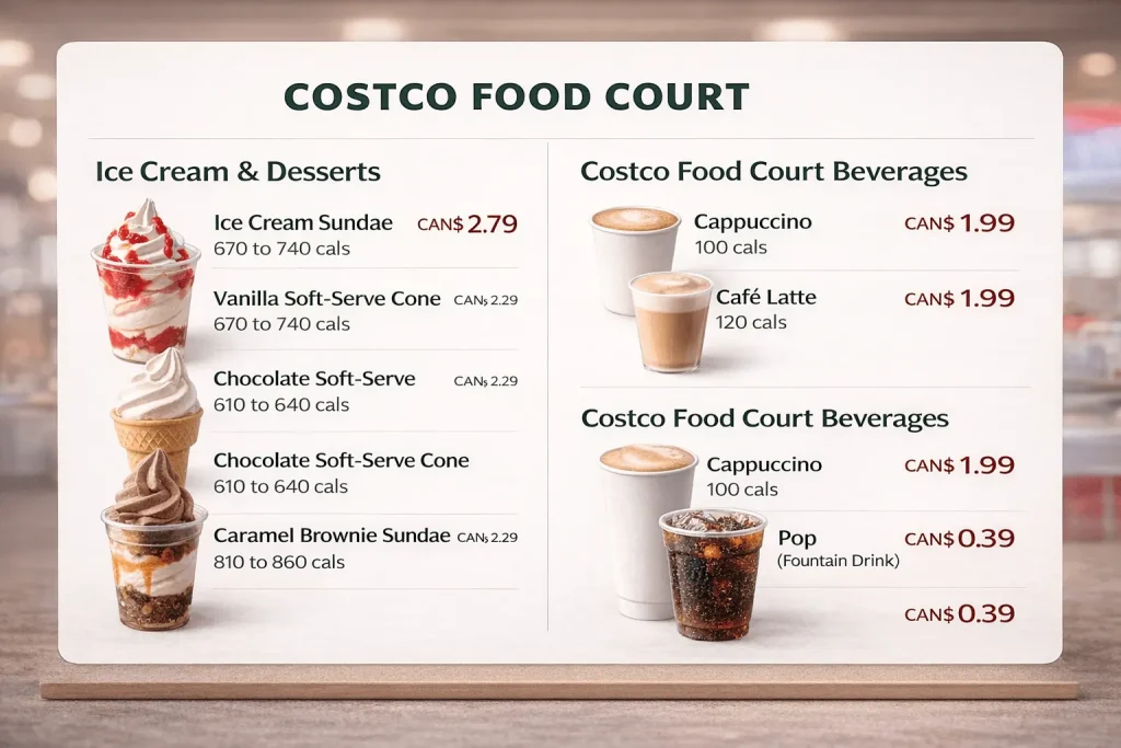 Costco Food Beverage Menu