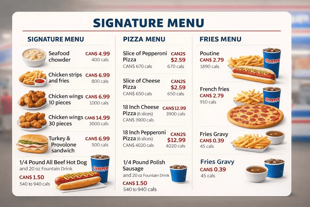Costco Food Court Menu Prices