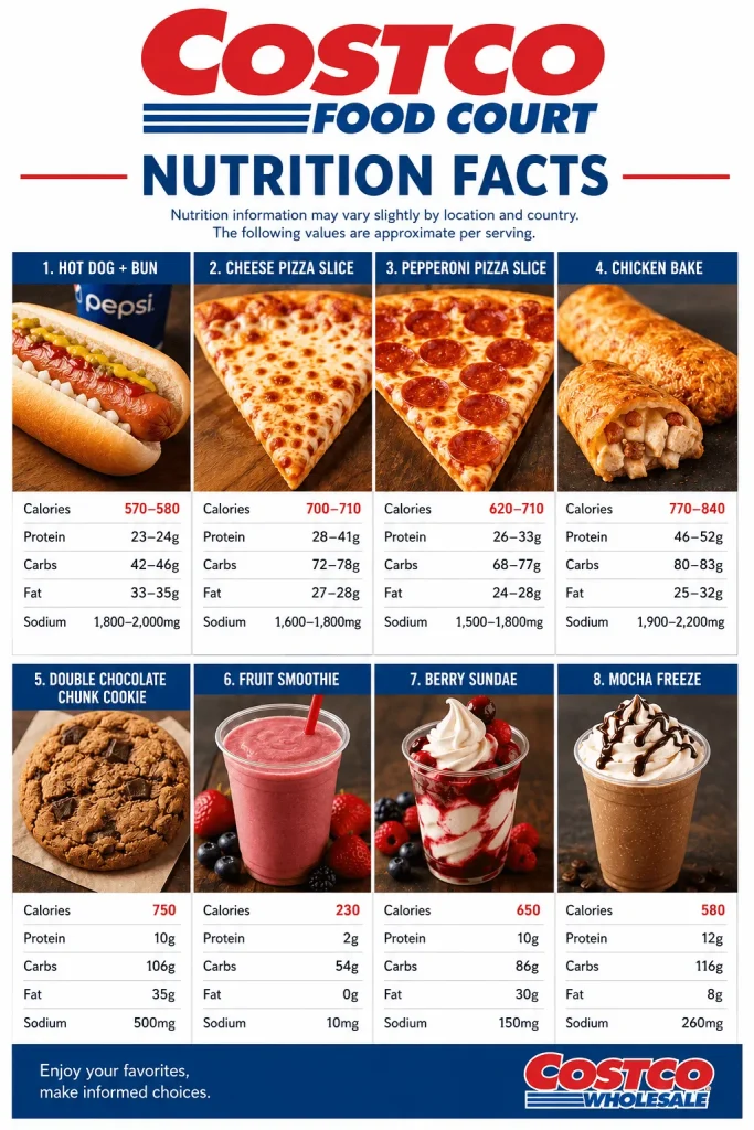 Costco food court nutrition facts