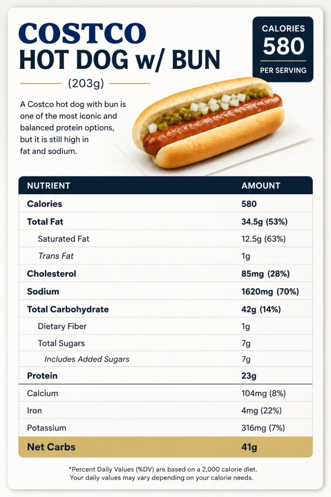 Costco hot dog nutrition
